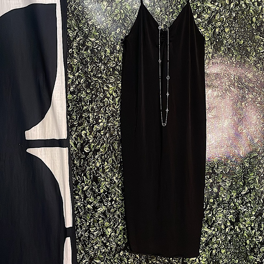 Bershka Black Sexy Sheath Midi Dress Spaghetti Strap Looks Amazing On - Picture 12 of 15